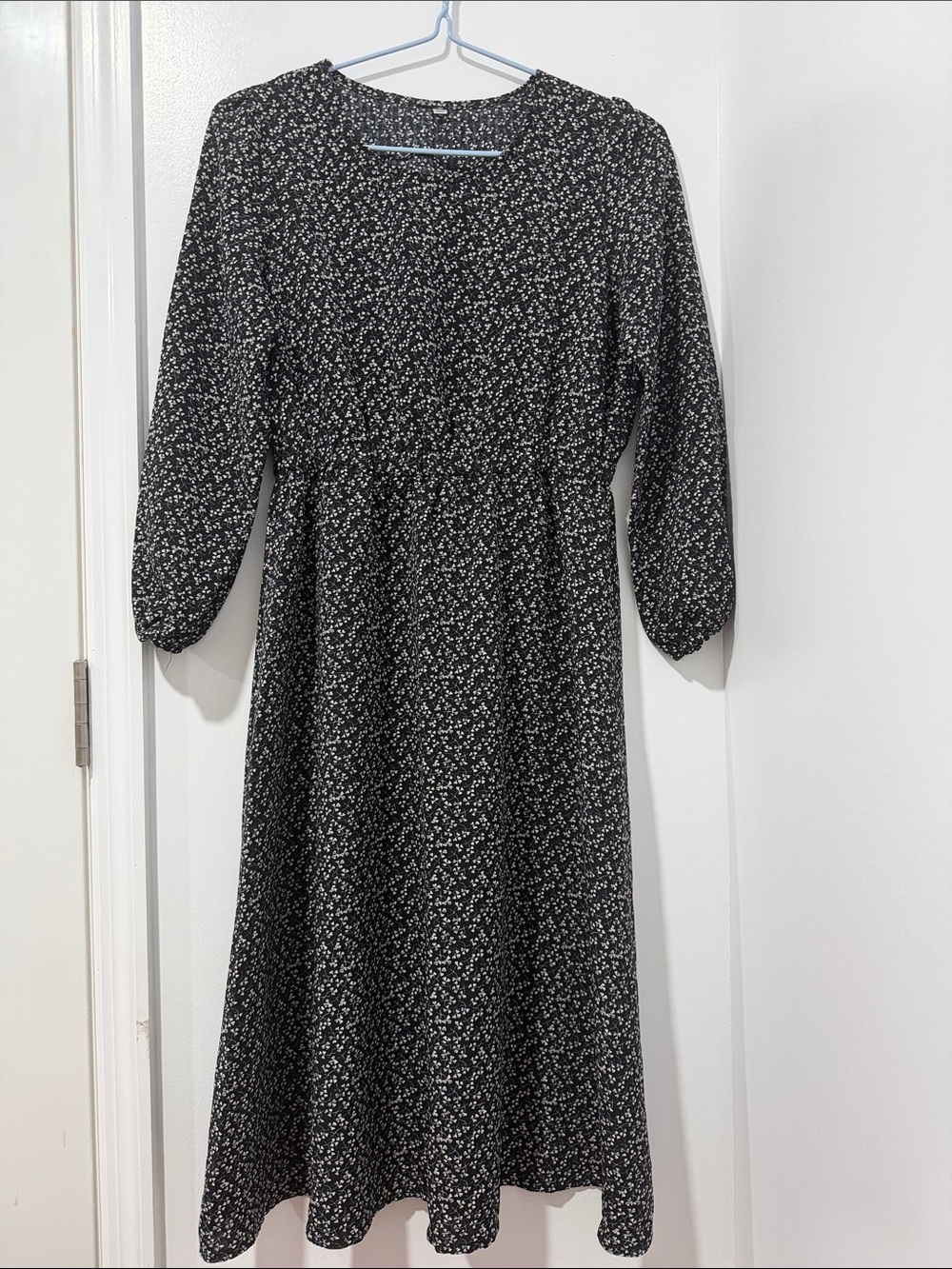 Vintage Black Floral Maxi Dress